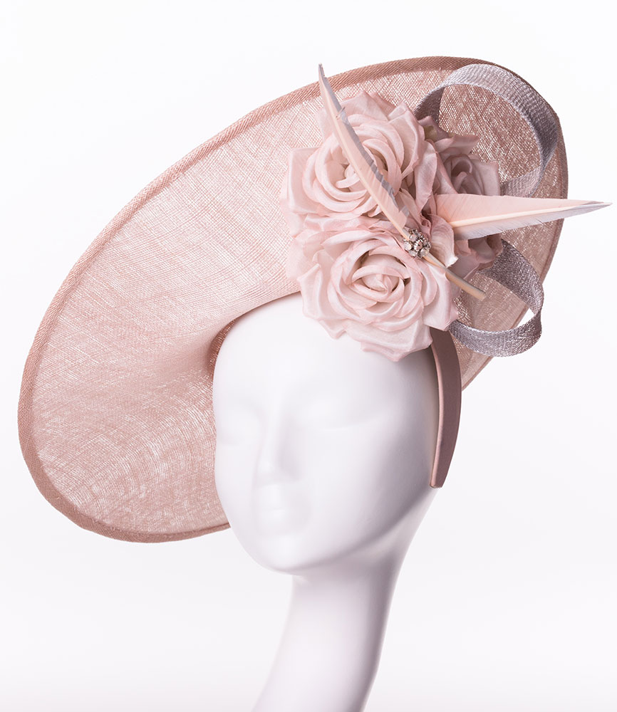 dusky pink hats for weddings